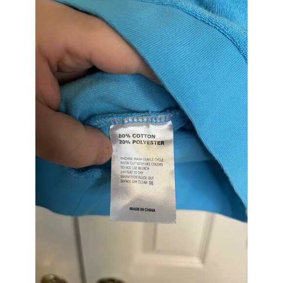 Boston Proper Terry Cloth Blue Crew Neck Women Small - Picture 5 of 7